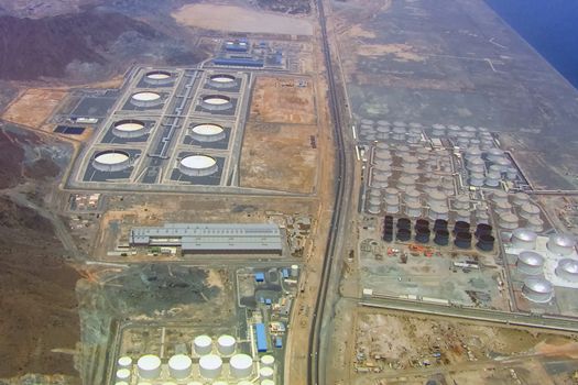 Refinery and storage facilities of oil and petroleum products. Oil products reservoirs.
