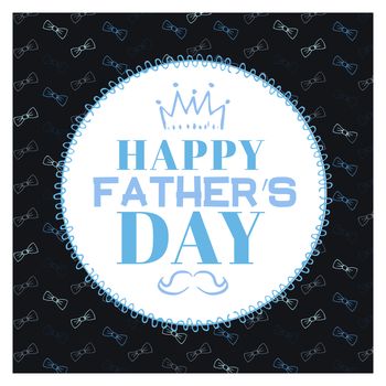 Vector of greeting card with fathers day message against white background