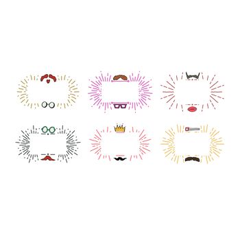 Vector icon set of various frames against white background