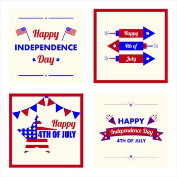 Card with happy independence day text against white background