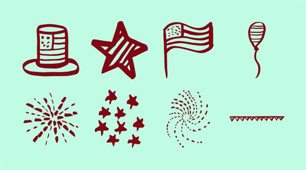 Vector icon of 4th July decoration against green background