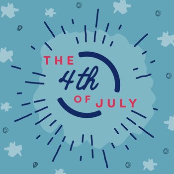 Vector of greeting card with fourth of july message