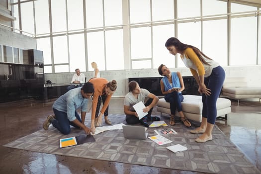 Group of business people working in creative office