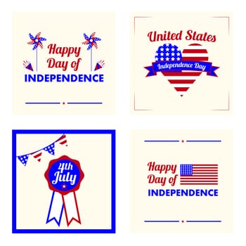 Card with happy independence day text against white background