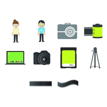 Vector of photographers in photo studio