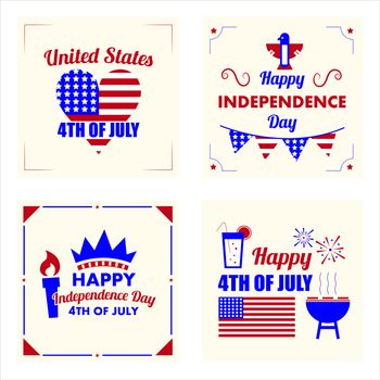 Card with happy independence day text against white background
