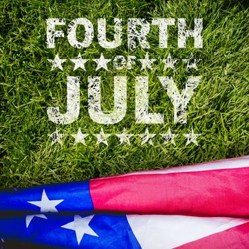 Celebrate fourth of july against grass background