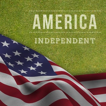 Independence day graphic against green background