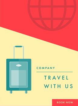 Vector image of travel company coupon with text message