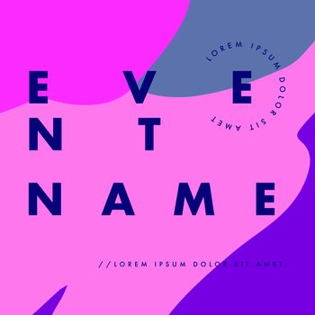 Vector image of card with text event name against colored background