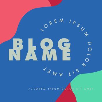 Vector image of card with text lorem ipsum and blog name against colored background