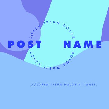 Vector image of card with text lorem ipsum and post name against colored background