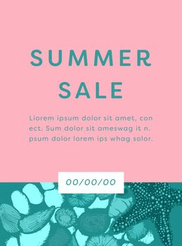 Vector of summer sale discount coupon