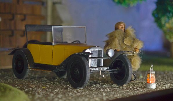 Small scale model of an vintage car