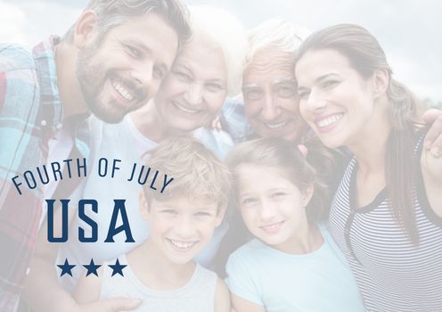 Digital composite of Smiling family for the 4th of july