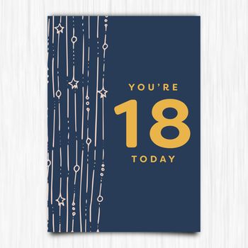 Vector icon of happy birthday 18th years greeting card