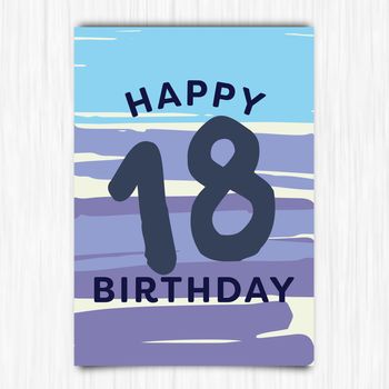 Vector icon of happy birthday 18th years greeting card