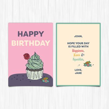 Vector icon of happy birthday 18th years greeting card