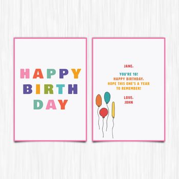 Vector icon of happy birthday 18th years greeting card