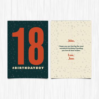 Vector icon of happy birthday 18th years greeting card