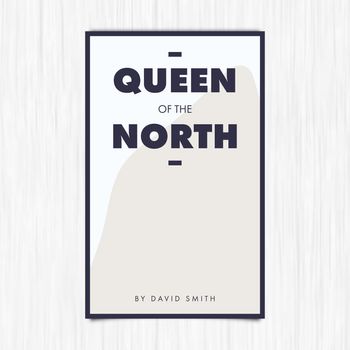 Vector of novel cover with queen of the north text against white background