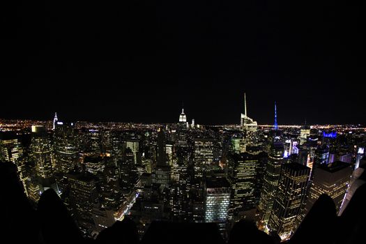 New York City Manhattan skyline aerial view with Empire State and skyscrapers