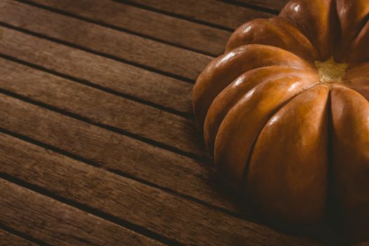 High angle view of pumpkin on table during Halloween