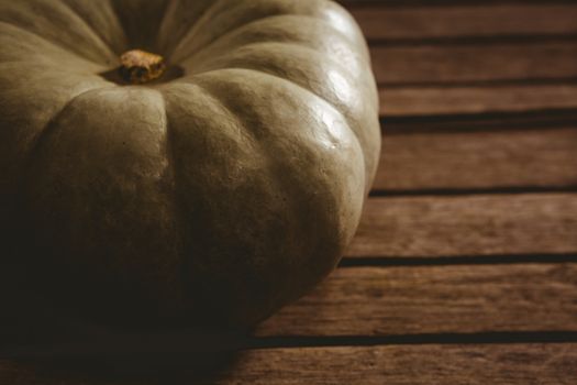 High angle view of white pumpkin on table during Halloween