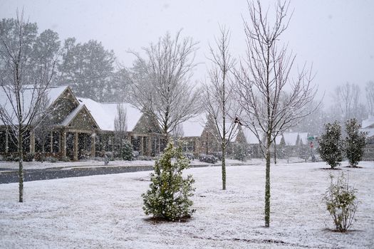 LIght Snowy Day on Townhouses