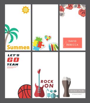 Vector set of various travel templates against white background