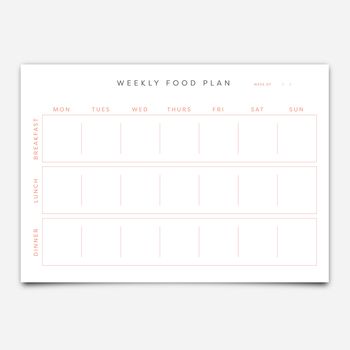 Vector of food planner template