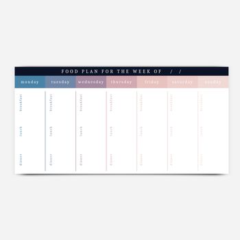 Vector of food planner template