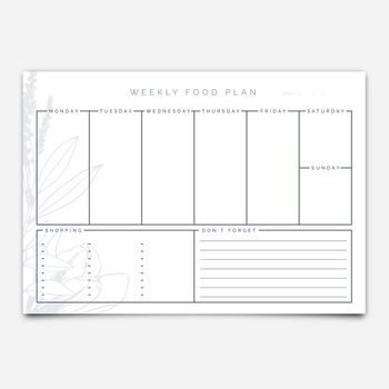 Vector of food planner template