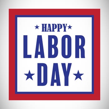 Composite image of happy labor day poster against white backrground