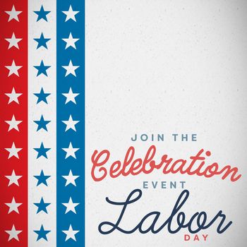 Digital composite image of join celebratio event labor day text against digitally generated background