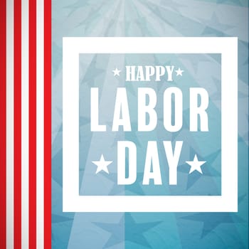 Composite image of happy labor day poster against digitally generated background