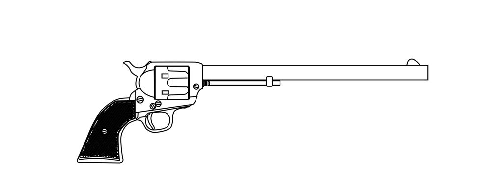 The Wyatt Earp Buntline Special long barrel six gun.