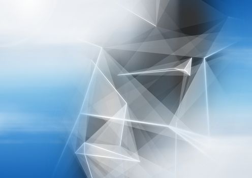 Digital composite of Abstract transition with polygons