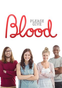 Digital composite of Group of people and blood donation concept