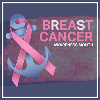 Breast cancer awareness message against vector image of smudged paint 