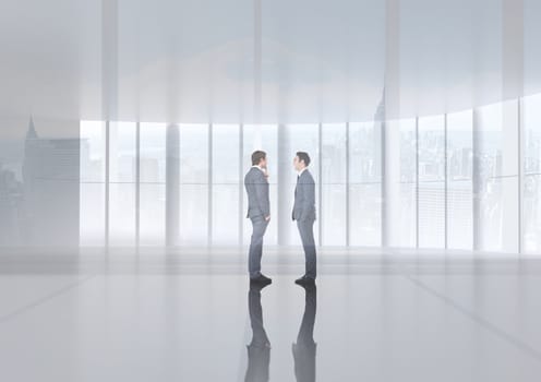 Digital composite of Two business people with transition background