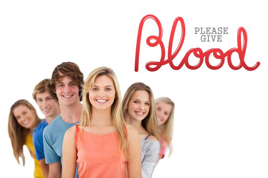 Digital composite of Group of people and blood donation concept