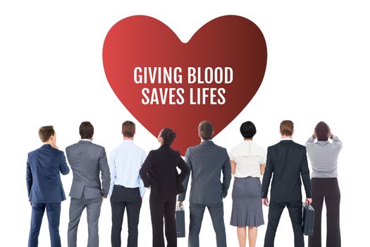 Digital composite of Business people and blood donation concept