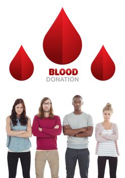 Digital composite of Group of people and blood donation concept