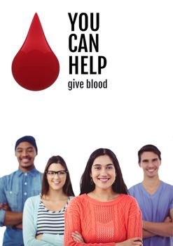 Digital composite of Group of people and blood donation concept