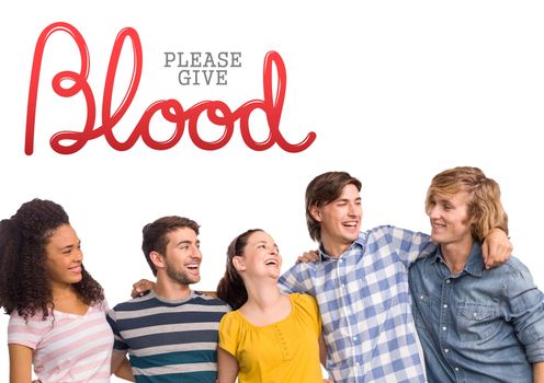 Digital composite of Group of people and blood donation concept