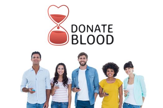 Digital composite of Group of people and blood donation concept