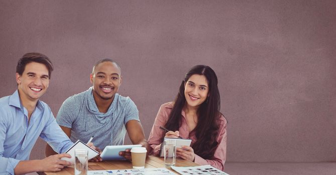 Digital composite of Creative people with pink background