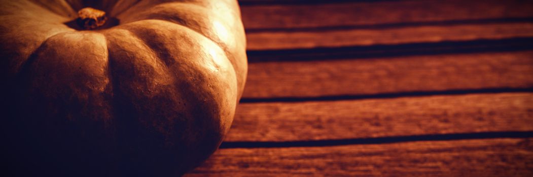 High angle view of white pumpkin on table during Halloween