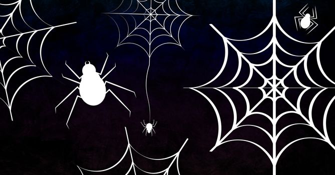 Digital composite of Spiders and cobwebs halloween illustrations